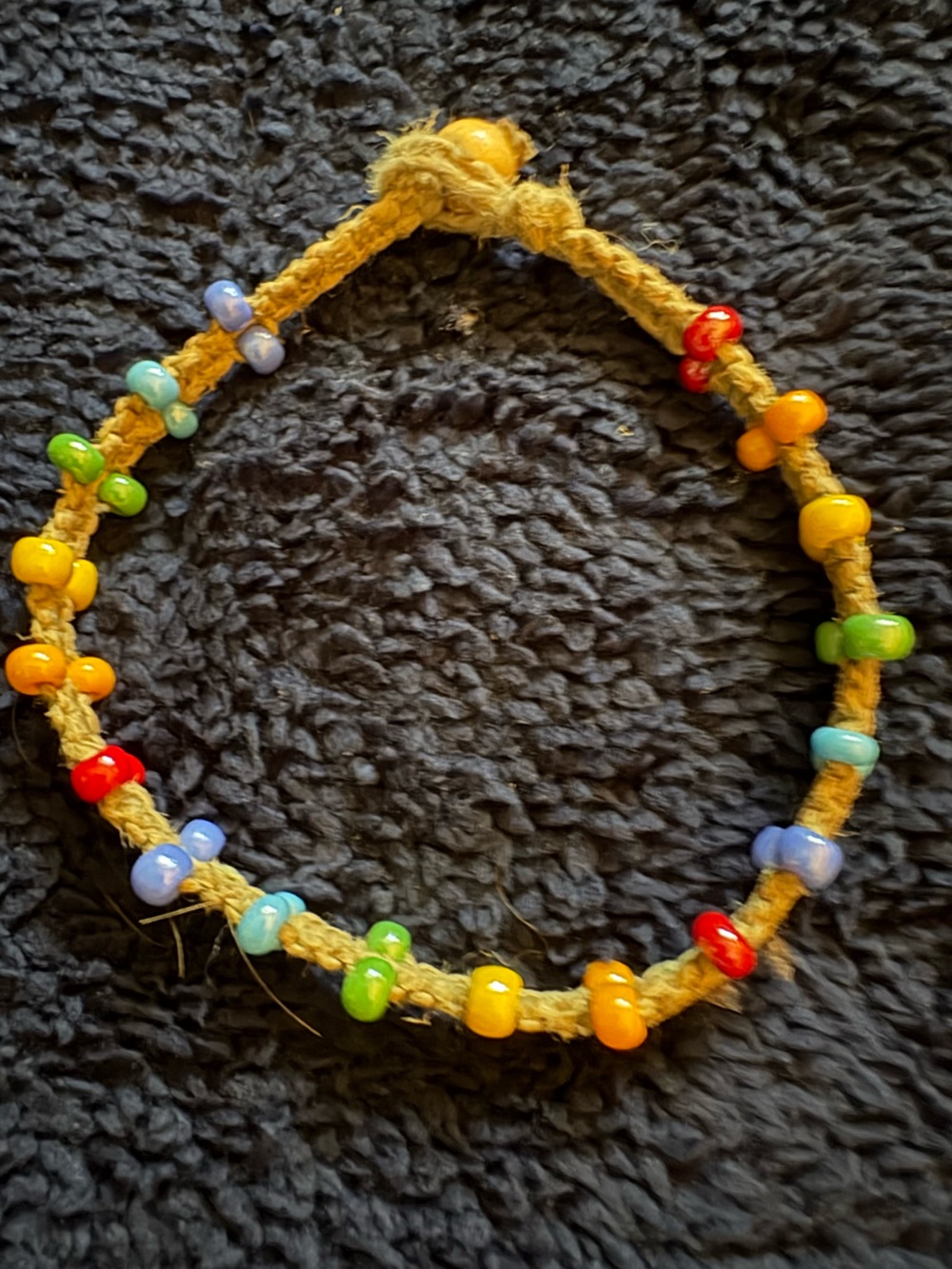 Handmade Hemp Anklet - Multicolor